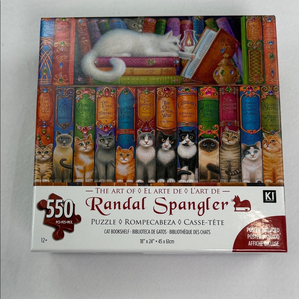 Cat Puzzle - Colorful Bookshelf Design
